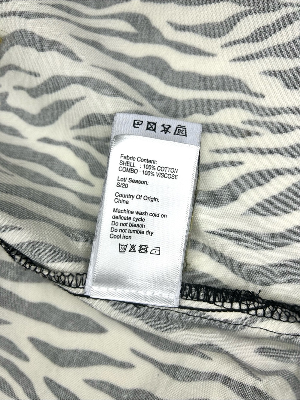 R13 Tony Shirt Black & White Zebra Button-Down with Yellow Leopard Chest Pocket - Picture 13 of 13